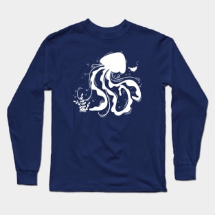 Jellyfish white drawing Long Sleeve T-Shirt